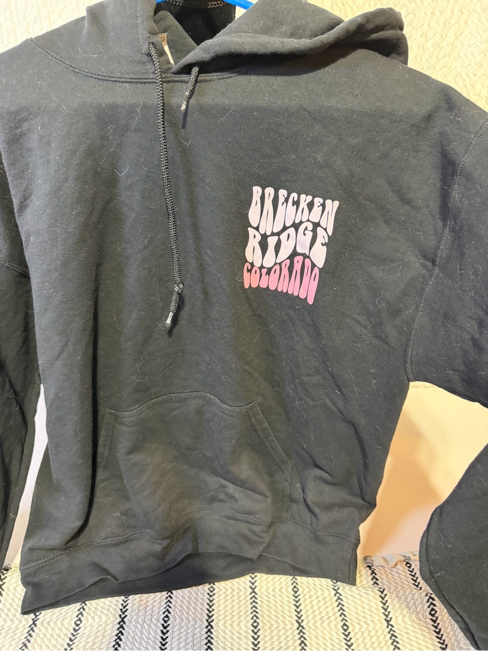 Gildan Black Hoodie with Pink 'Chicken Ridge Colorado' Graphic